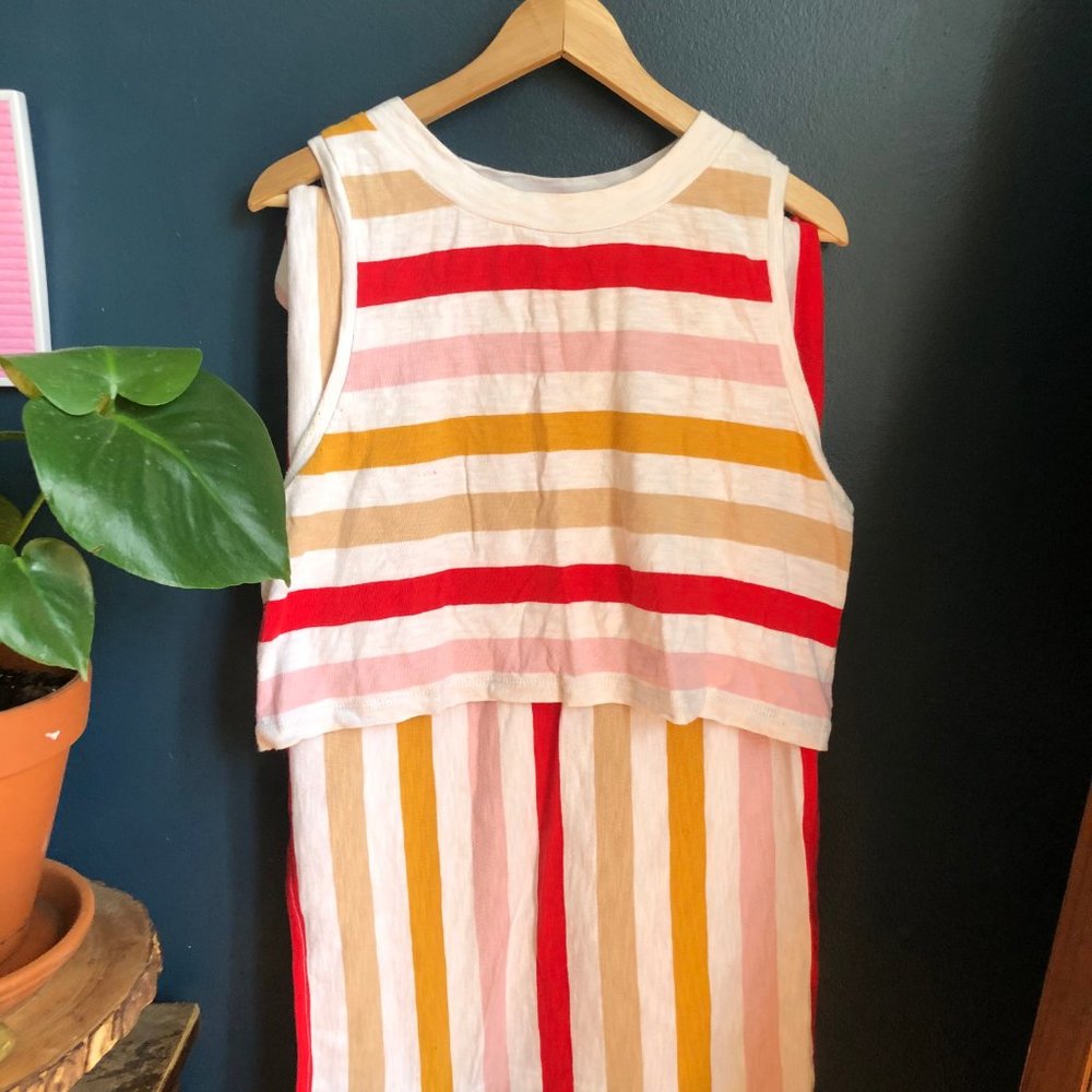 Lou & Grey Striped Cozy Jersey Skirt & crop SET